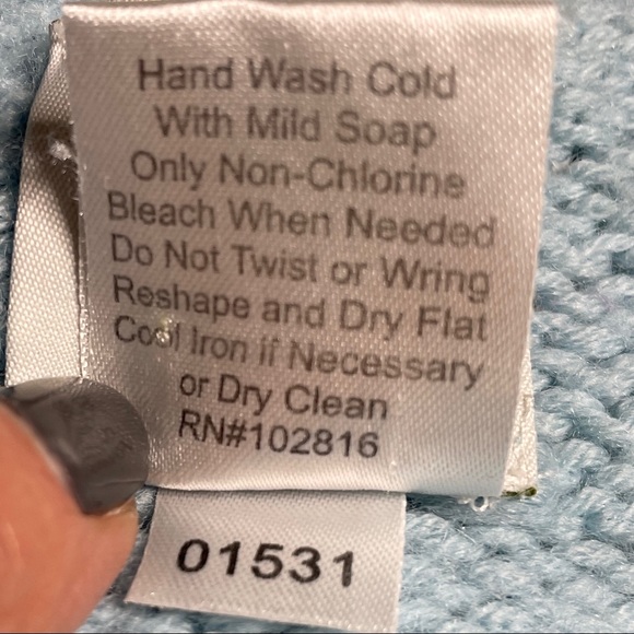 Garnet Hill Women M Merino Wool Chunky Knit Sweater Pullover Buttons Light Blue - Picture 4 of 6